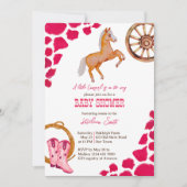 Kleine Cowgirl Western Rodeo Babydusche Einladung (Vorderseite)