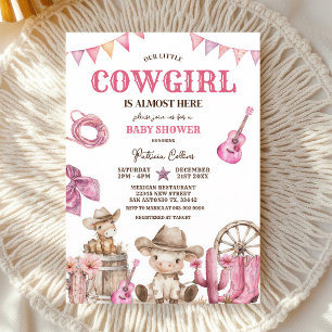 Kleine Cowgirl Wild West Baby Shower Einladung