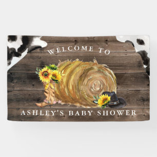 Kleine Cowgirl   Willkommen zur Western-Babyparty Banner