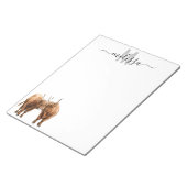 Kleine Cows Aquarellfarben, Monogramm Name Notepad Notizblock (angewinkelt)