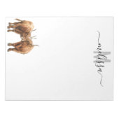 Kleine Cows Aquarellfarben, Monogramm Name Notepad Notizblock (Vorderseite)