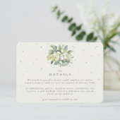 Kleine Creme Snowberry+Eukalyptus Hochzeitdetails Begleitkarte (Stehend Vorderseite)