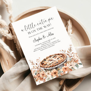 Kleine Cutie Pie Aquarell Herbst-Baby-Party Einladung
