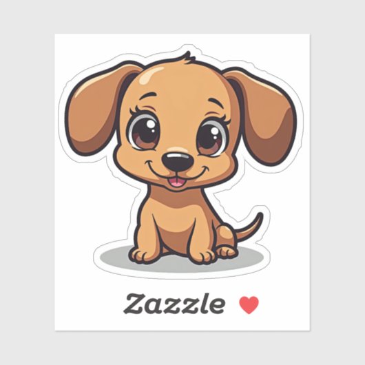 Kleine Dackel, große, helle Augen, kleine Aufkleber (Blatt)