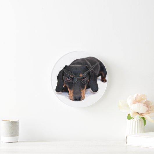 Kleine Dackel Runde Wanduhr (Zuhause)