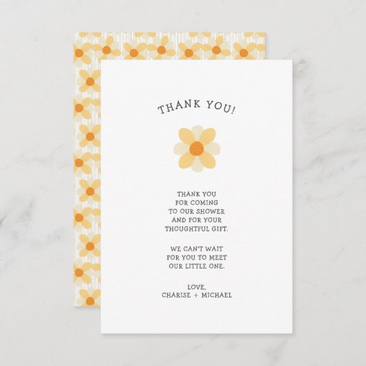 Kleine Daisy-Babydusche danke (Vorne/Hinten)