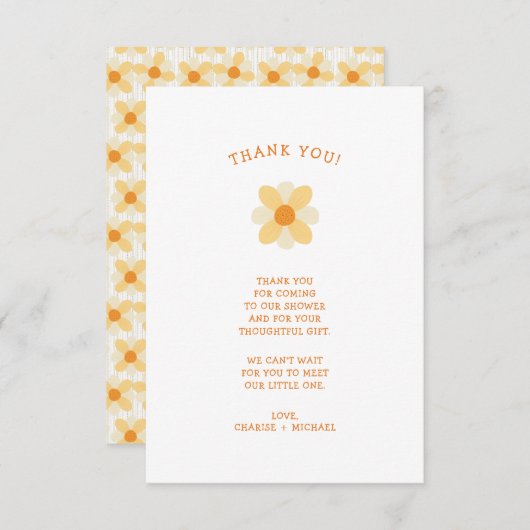 Kleine Daisy-Babydusche danke (Vorne/Hinten)