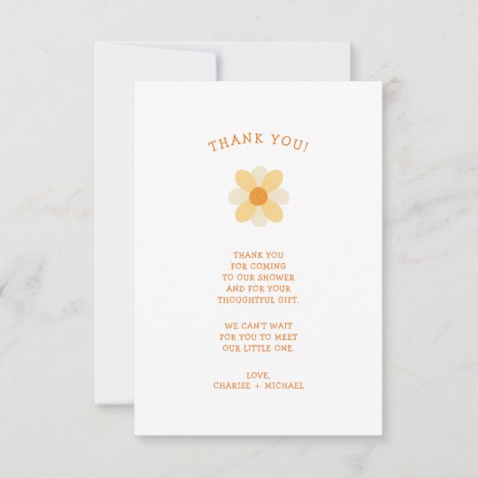 Kleine Daisy-Babydusche danke (Vorderseite)