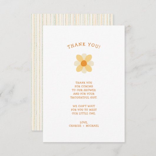 Kleine Daisy-Babydusche danke (Vorne/Hinten)