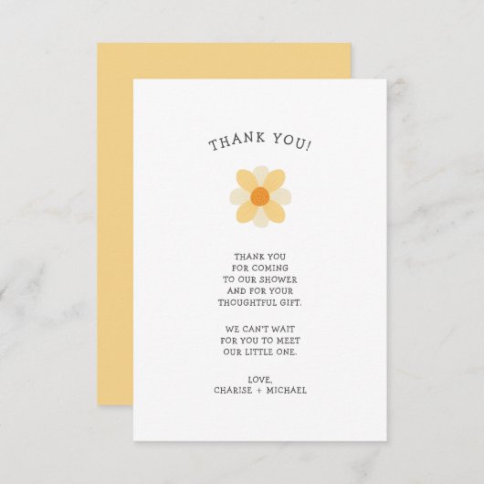 Kleine Daisy-Babydusche danke (Vorne/Hinten)