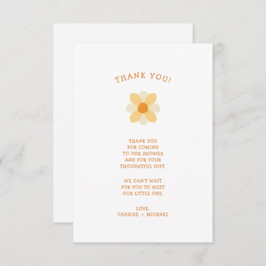 Kleine Daisy-Babydusche danke (Vorne/Hinten)