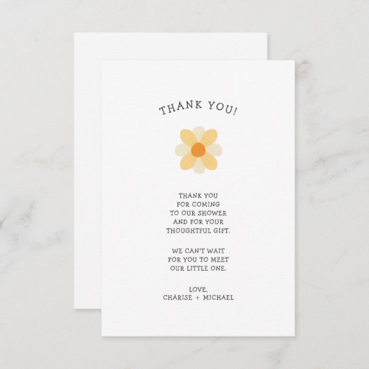 Kleine Daisy-Babydusche danke (Vorne/Hinten)