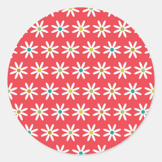 Kleine Daisy Dots II Runder Aufkleber (Vorderseite)