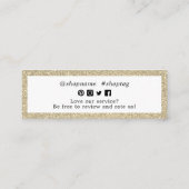 Kleine Dankeschön für die Bestellung des Goldrahme Mini Visitenkarte (Rückseite)