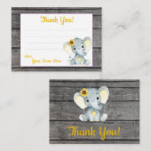 Kleine Dankeschön Tags Text Elephant gelb (Vorne/Hinten)