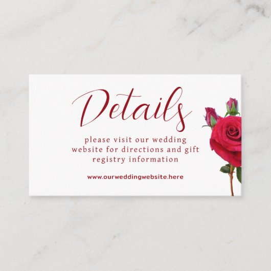 Kleine Details zur Hochzeitsseite Begleitkarte (Vorderseite)