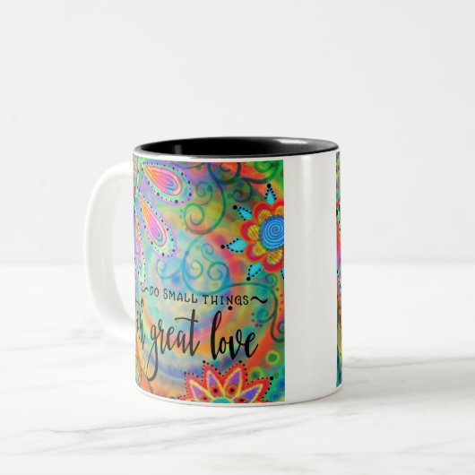 Kleine Dinge tun Zweifarbige Tasse (Vorderseite Links)