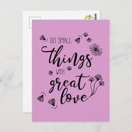 Kleine Dinge Zitat anpassen Farbe Postkarte (Vorne/Hinten)