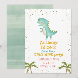 Kleine Dino Erster Geburtstag Party Einladung