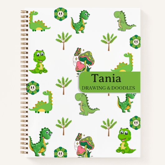 Kleine Dino-Schule , Personalisiert zurück zur Sch Notizblock (Vorderseite)