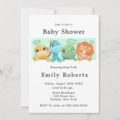 Kleine Dinosaurier Kinderdusche Einladungen (Vorderseite)