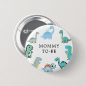 Kleine Dinosaurier Süße Babyparty Button (Vorne & Hinten)