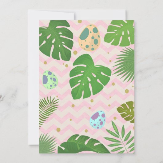 KLEINE DINOSAURS MÄDCHLICHE 2. GEBURTSTAGEINLADUNG EINLADUNG (Rückseite)