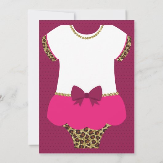 Kleine Diva Baby Dusche einladen, Geparden, Imitat Einladung (Rückseite)