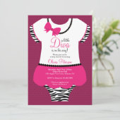 Kleine Diva Baby Dusche Einladung, Zebra, Pink Einladung (Stehend Vorderseite)