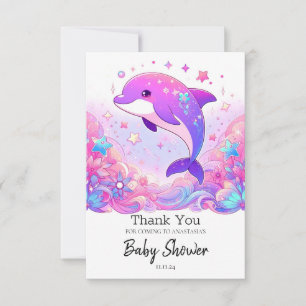 Kleine Dolphin-Babydusche Dankeskarte