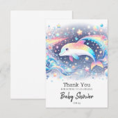 Kleine Dolphin-Babydusche Dankeskarte (Vorne/Hinten)