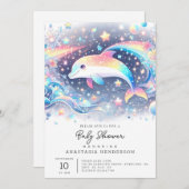 Kleine Dolphin-Babydusche Einladung (Vorne/Hinten)