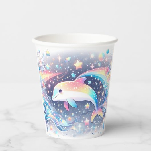 Kleine Dolphin-Babydusche Pappbecher (Vorderseite)