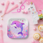 Kleine Dolphin-Babydusche Pappteller (Party)