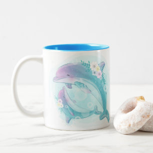 Kleine Dolphin-Tasse Zweifarbige Tasse