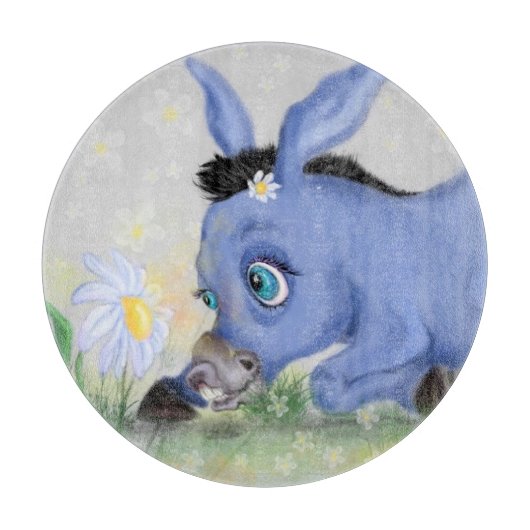 Kleine Donkey und Daisy Cutting Board Schneidebrett (Vorderseite)