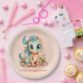 Kleine Drache Märchenjunge Babydusche Pappteller (Party)