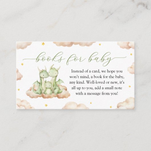 Kleine Drachenbücher für die Babyverpackungskarte Begleitkarte (Vorderseite)