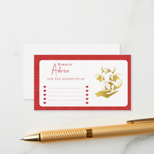 Kleine Drachenwörter für die Babydusche Begleitkarte