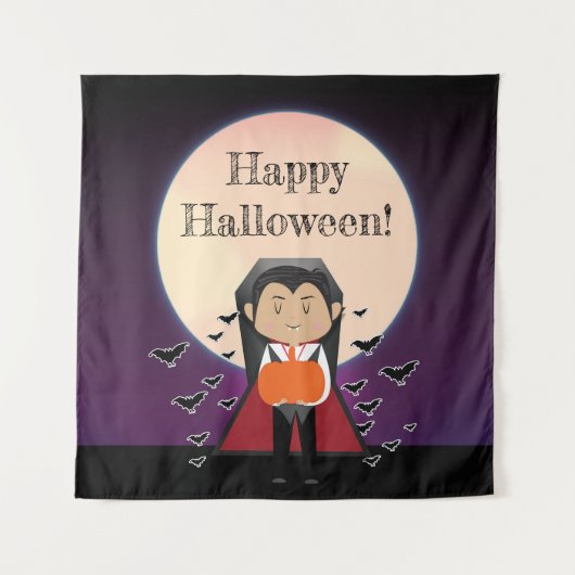 Kleine Dracula Kostüme Halloween-Party Hintergrund Wandteppich (Vorderseite)