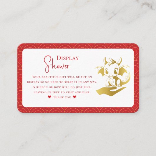 Kleine Dragon Baby Duschdusche Begleitkarte (Vorderseite)