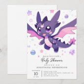 Kleine Dragon Baby Dusche Einladung (Vorne/Hinten)