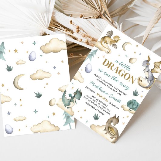 Kleine Dragon Baby Dusche Einladung