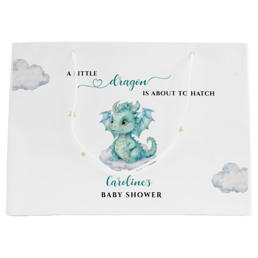 Kleine Dragon Baby Dusche Große Geschenktüte (Vorderseite)