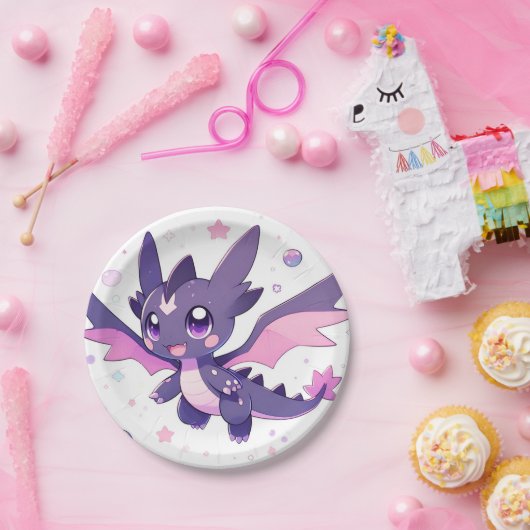Kleine Dragon Baby Dusche Pappteller (Party)