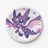 Kleine Dragon Baby Dusche Pappteller (Vorderseite)