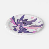 Kleine Dragon Baby Dusche Pappteller (Schrägansicht)