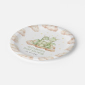 Kleine Dragon Baby Dusche Pappteller (Schrägansicht)