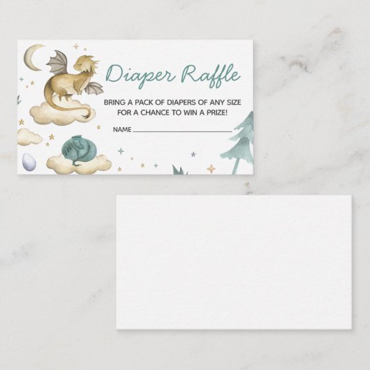 Kleine Dragon Baby Duwer Windelwanne Begleitkarte (Vorne/Hinten)