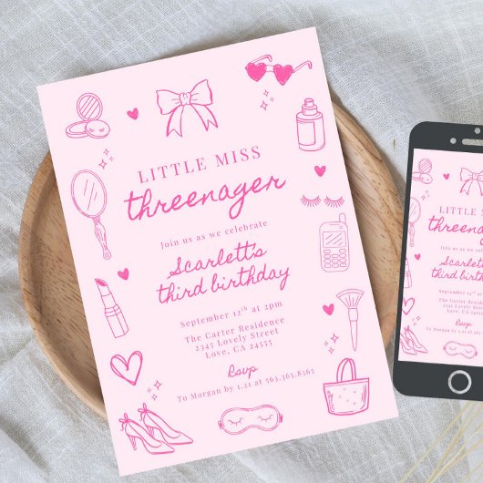 Kleine Dreijährige Diva, Mode & Schminke für Dreij Einladung